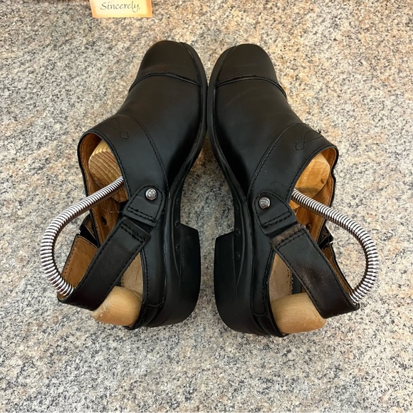 Ariat Sport Mules Heels Black Leather Heel Strap‎ Pointed Toe shoes 8 B (Bin#5) - Picture 7 of 11